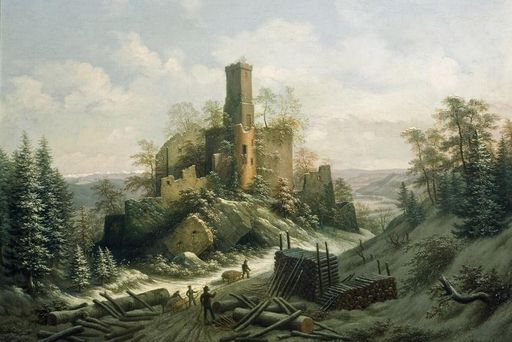 Burg Rötteln, Lithografie von A.Merian, 1828