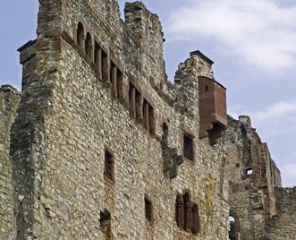 Fassade des Palas aus Südosten, Burgruine Rötteln