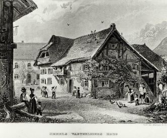 Hausen im Wiesental, Stahlstich von R.Dawson